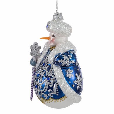 Kurt Adler Bellisimo Elegant Snowman & Staff Christmas Ornament