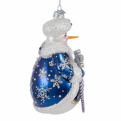 Kurt Adler Bellisimo Elegant Snowman & Staff Christmas Ornament