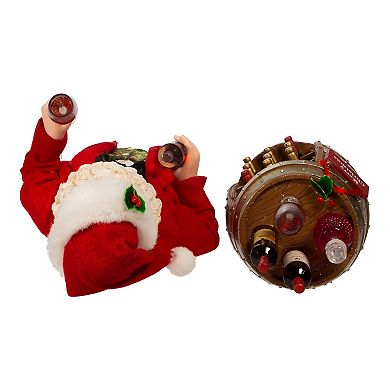 Kurt Adler Wine Tasting Santa Christmas Table Decor 2-piece Set
