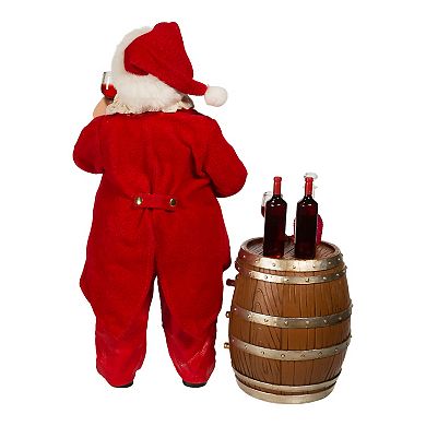 Kurt Adler Wine Tasting Santa Christmas Table Decor 2-piece Set