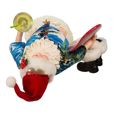 Kurt Adler Santa, Surfboard & Drink Christmas Table Decor