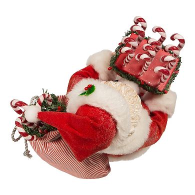 Kurt Adler Santa & Candy Cane Tray Christmas Table Decor