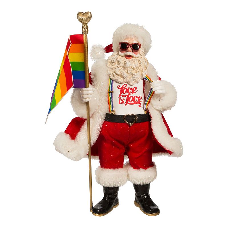 Kurt Adler Pride Santa Christmas Table Decor, Multicolor