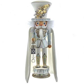 Kurt Adler Hollywood LED White Snowflake Soldier Nutcracker Christmas Floor Decor