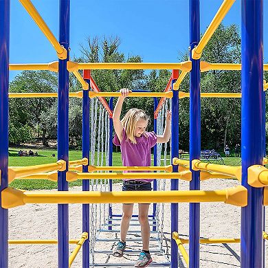 ActivPlay Jungle Gym with Saucer Swing, Arched Ladder Climber and Hanging Bridge Kit