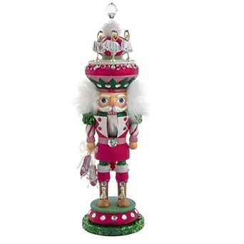 Kurt Adler Hollywood Pink & Green Ballet Soldier Nutcracker Christmas Floor Decor