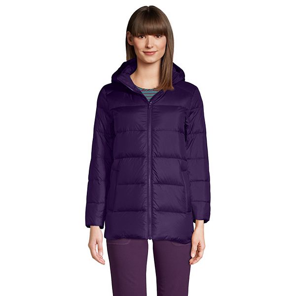 Women's Lands' End Hooded Channel Down Jacket