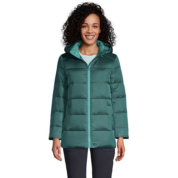 Women's Lands' End Hooded Channel Down Jacket