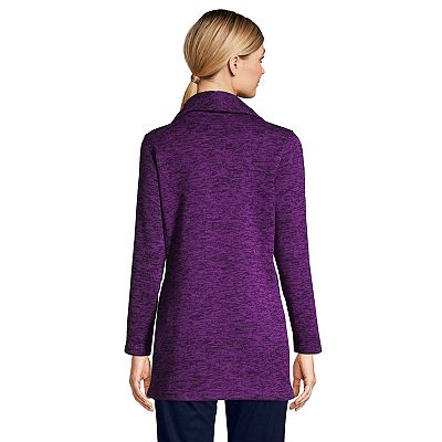 Women s Lands End Sweater Fleece Asymmetrical Coat