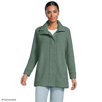 Women's Lands' End Boucle Fleece Coat