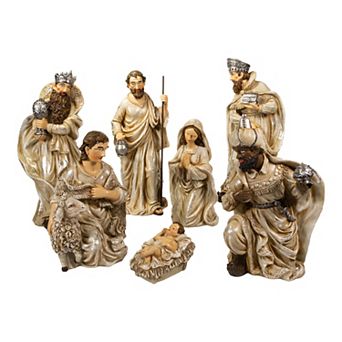 Kurt Adler Nativity Christmas Table Decor 7 pc Set