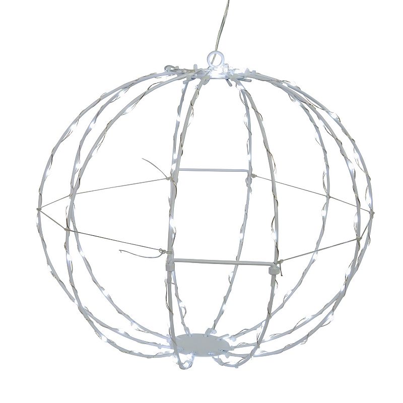 Kurt Adler Superbright LED Foldable Sphere Christmas Floor Decor, White