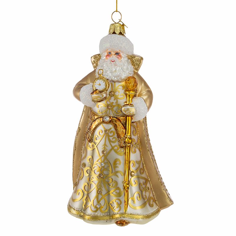 Kurt Adler Bellisimo Gold Santa Christmas Ornament, Multicolor