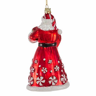 Kurt Adler Bellisimo Santa & Peppermint Candy Christmas Ornament