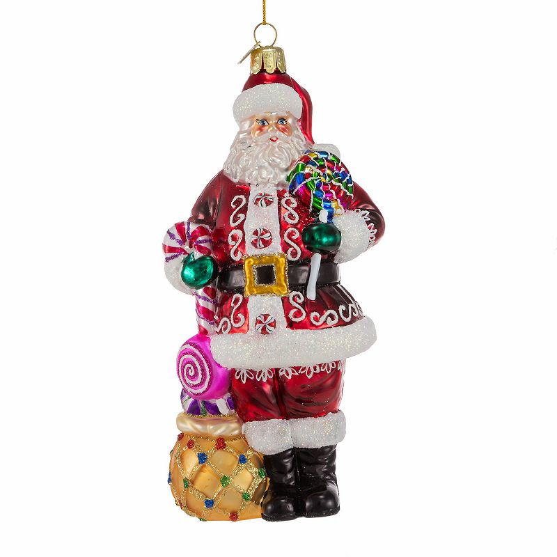Kurt Adler Bellisimo Santa & Candy Christmas Ornament, Red
