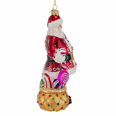 Kurt Adler Bellisimo Santa & Candy Christmas Ornament