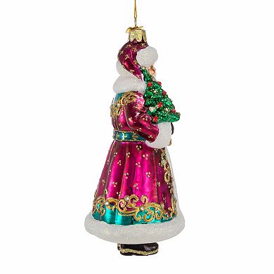 Kurt Adler Bellisimo Santa, Tree & Staff Christmas Ornament