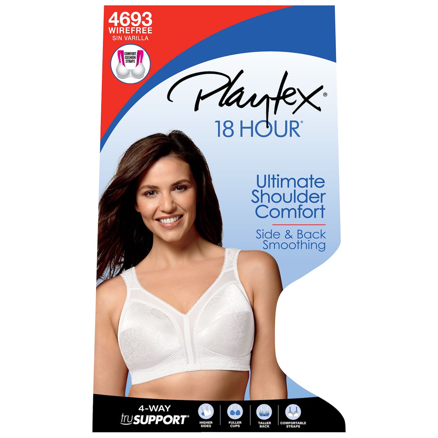 Playtex 18 Hour Ultimate Comfort Strap Full Figure Wireless Bra 4693   5928969 ALT3