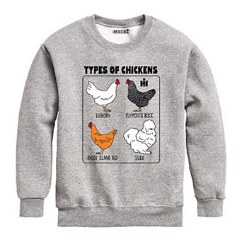Boys 8-20 Case IH Types Of Chickens Crew Fleece Sweatshirt