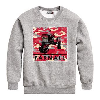 Boys 8-20 Case IH Camo Farmall Crew Fleece Sweatshirt
