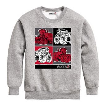 Boys 8-20 Case IH Tractor Grid Crew Fleece Sweatshirt