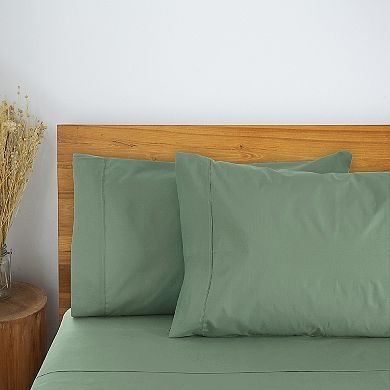 LuxClub 6 PC Sheet Set Sheets Deep Pockets 18" Eco Friendly Wrinkle Free Sheets Machine Washable Hotel Bedding Silky Soft - Tree Moss Green Queen