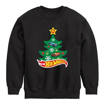 Boys 8-20 Hot Wheels Christmas Tree Crew Fleece Sweatshirt