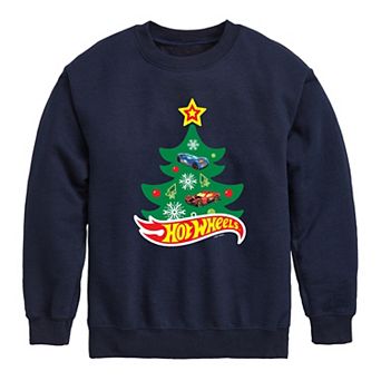 Boys 8-20 Hot Wheels Christmas Tree Crew Fleece Sweatshirt