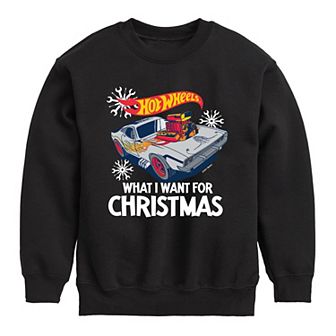 Boys 8-20 Hot Wheels For Christmas Crew Fleece Sweatshirt
