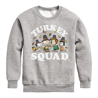 Boys 8-20 Peanuts Turkey Squad Crew Fleece Sweatshirt