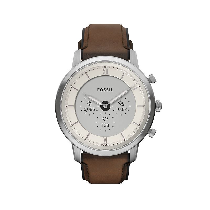 45935468 Fossil Mens Hybrid Brown Leather Smart Watch, Larg sku 45935468