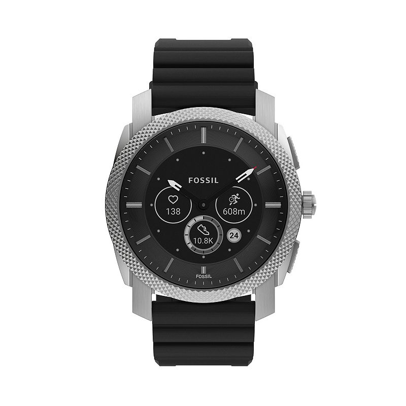 70280919 Fossil Mens Hybrid Black Leather Smart Watch, Larg sku 70280919
