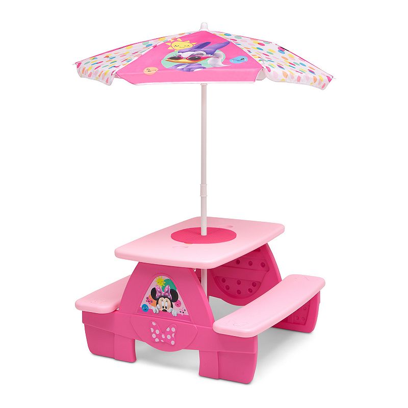 Disneys Minnie Mouse Picnic Table with Umbrella by Delta Children, Pink
