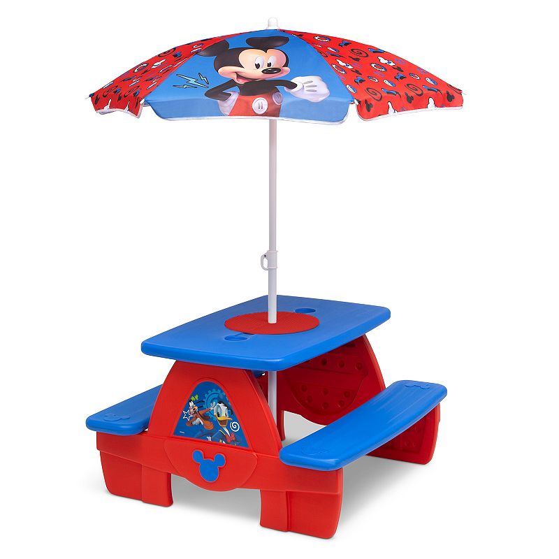 Disneys Mickey Mouse Picnic Table with Umbrella by Delta Children, Blue