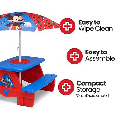 Disney's Mickey Mouse Picnic Table with Umbrella by Delta Children 