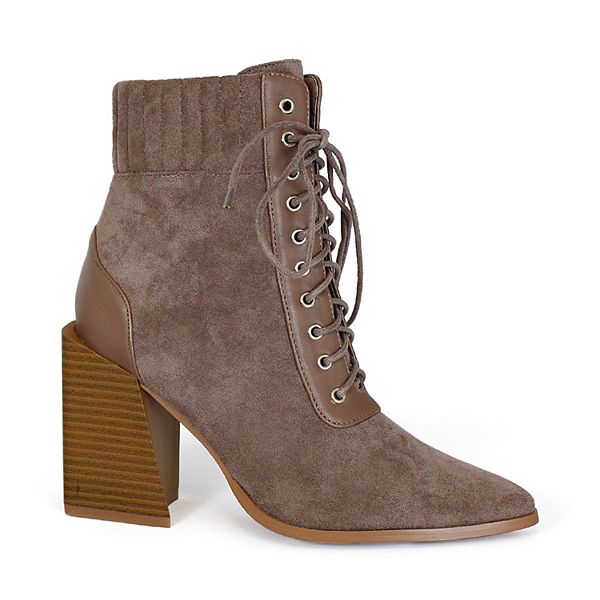 Yoki Blonde-25 Women's Heeled Ankle Boots