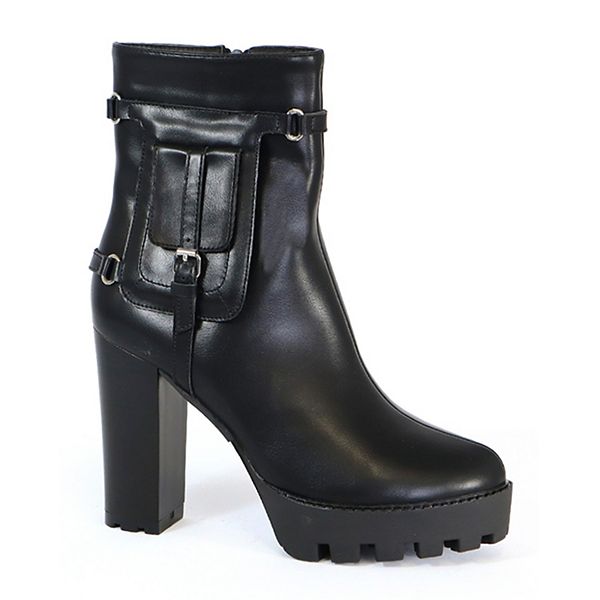 Yoki Elan38 Women's Heeled Ankle Boots with Side Pocket
