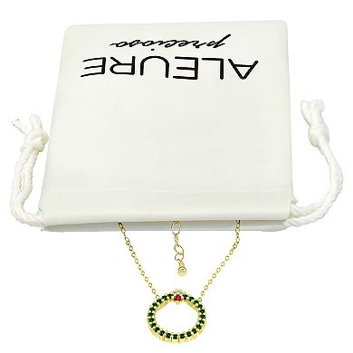 Aleure Precioso Cubic Zirconia Wreath Pendant Necklace