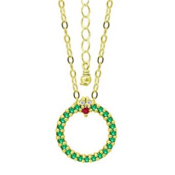 Aleure Precioso Cubic Zirconia Wreath Pendant Necklace