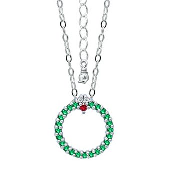 Aleure Precioso Cubic Zirconia Wreath Pendant Necklace