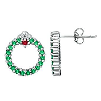 Aleure Precioso Cubic Zirconia Wreath Stud Earrings