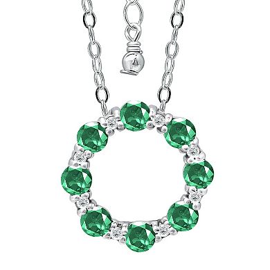 Aleure Precioso Sterling Silver Cubic Zirconia Circle Pendant Necklace