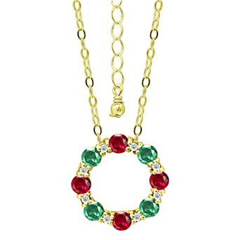 Aleure Precioso Sterling Silver Cubic Zirconia Circle Pendant Necklace