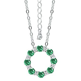 Aleure Precioso Sterling Silver Cubic Zirconia Circle Pendant Necklace