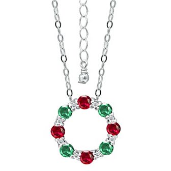 Aleure Precioso Sterling Silver Cubic Zirconia Circle Pendant Necklace