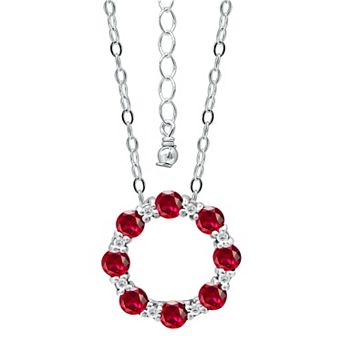 Aleure Precioso Sterling Silver Cubic Zirconia Circle Pendant Necklace