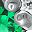 Silver Tone Green