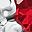 Silver Tone Red