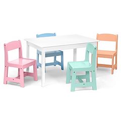 Melissa & Doug White Wooden Table & Chairs Set