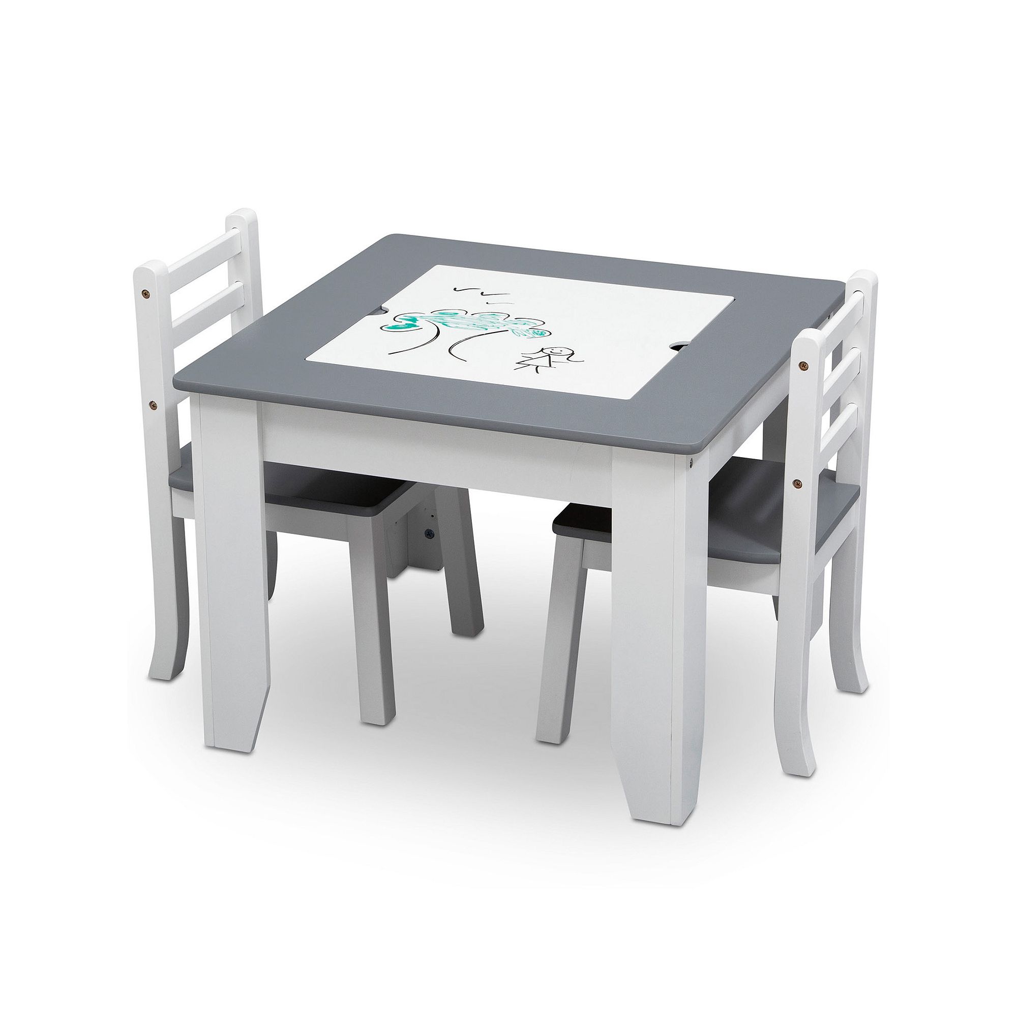 Delta Children Chelsea Table and Chairs Set, Grey